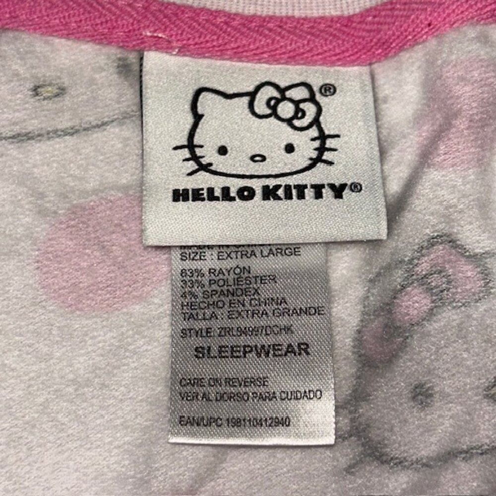 HELLO KITTY Sanrio Women’s XL Pajama Long Sleeve Top Pink Sleepwear - Picture 4 of 6